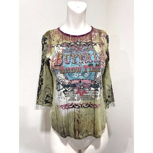 Y2K Vintage Vanilla Sugar T Shirt Top Women Hippie Punk Grunge Tattoo Sleeves - Picture 1 of 8